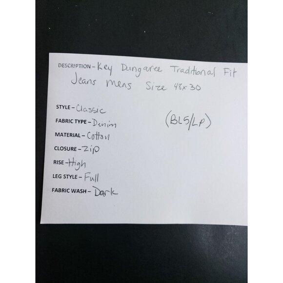 Key Dungaree Traditional Fit Jeans Men's Size 48x30 - Picture 10 of 11